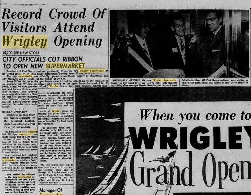 Wrigley Supermarket - 1957 Article